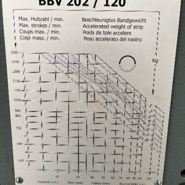 Hubtafel des BBV 202/120 am Schnellstanzautomaten B250-2740