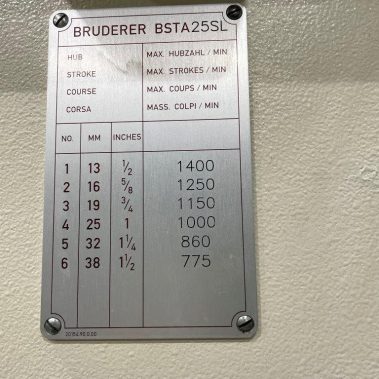 Hubtafel einer BRUDERER BSTA 25 USL